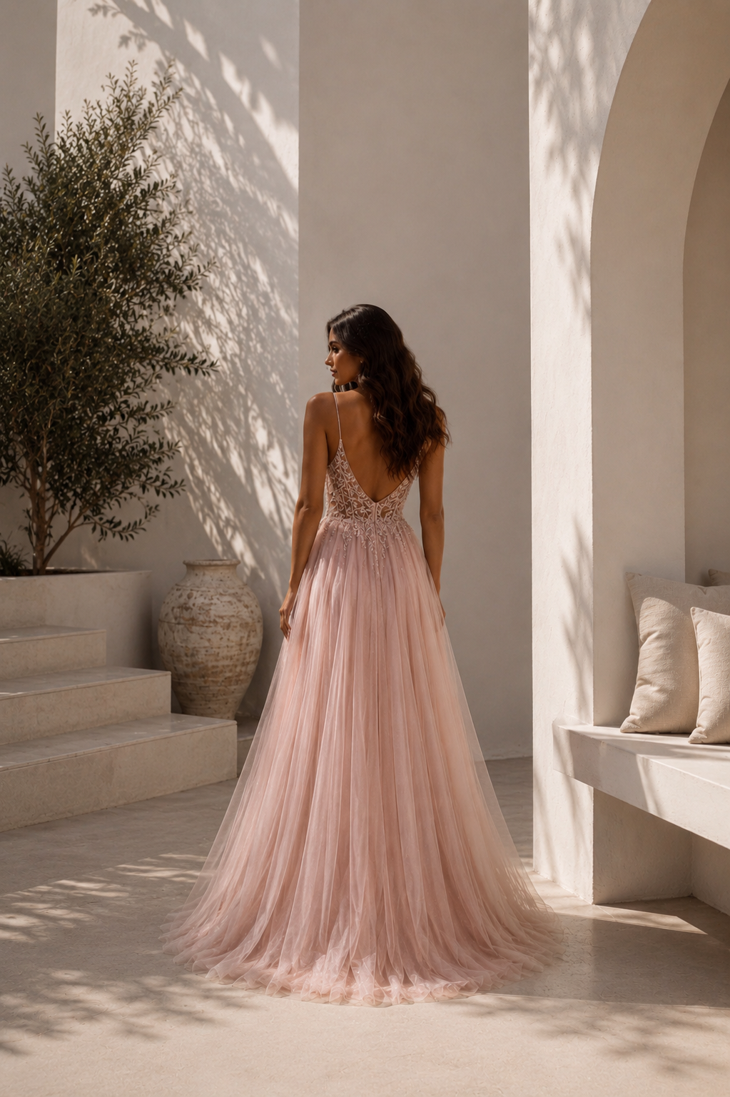 VESTIDO GALA AZUL BRILHANTE