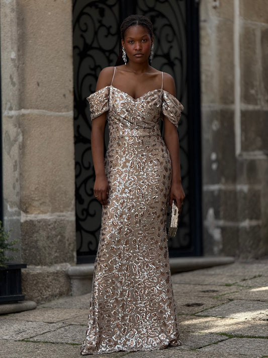 Vestido sereia em padrão