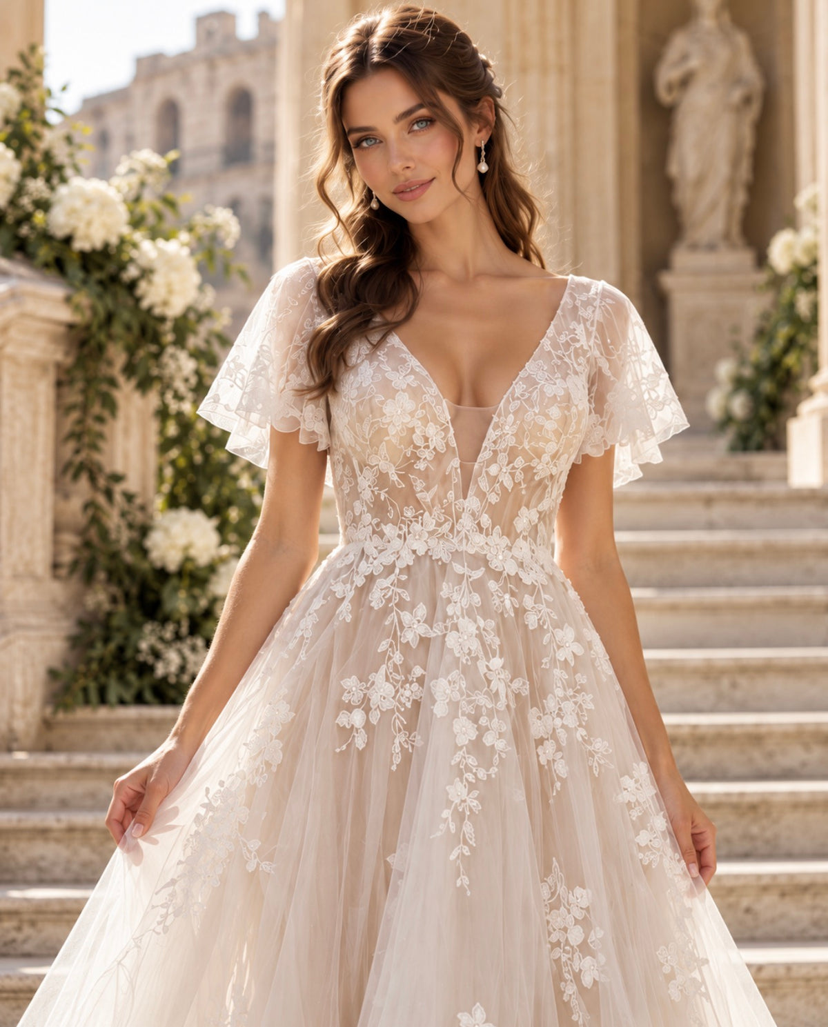 VESTIDO DE NOIVA COM FUNDO NUDE