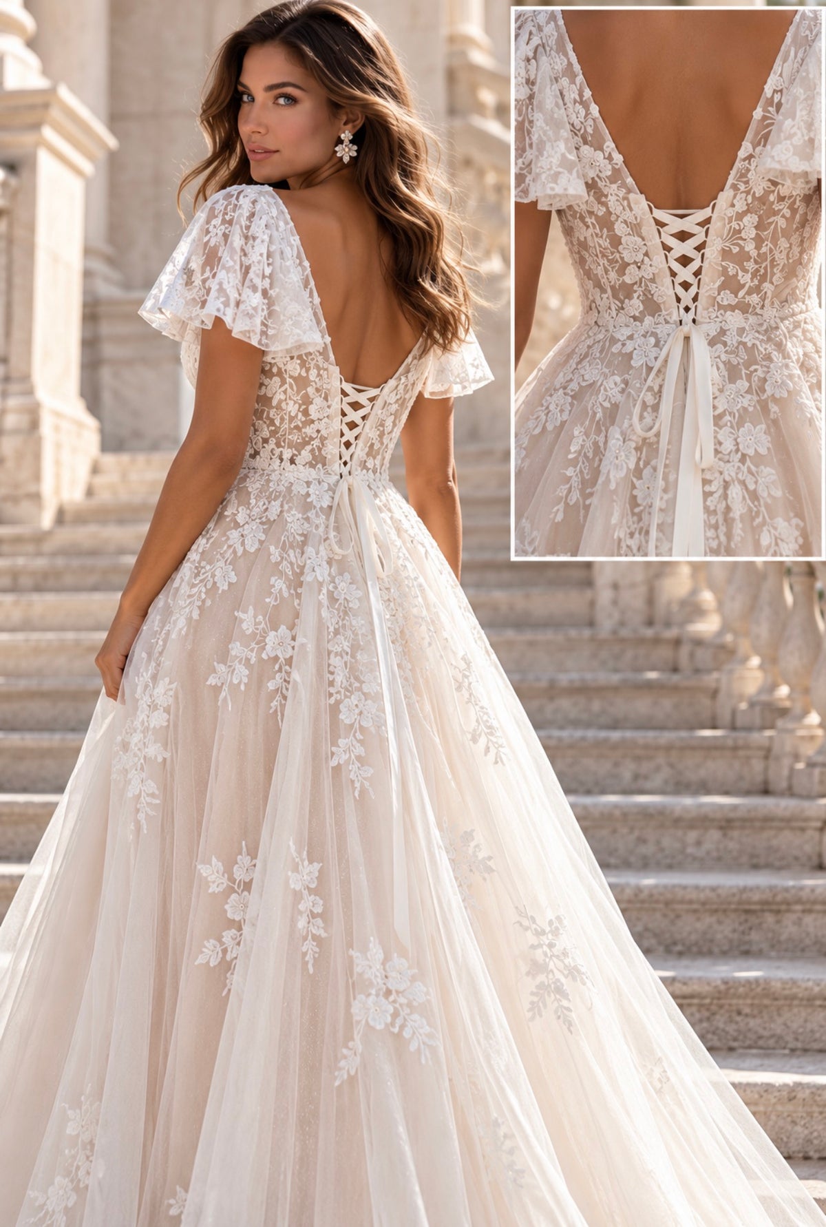 VESTIDO DE NOIVA COM FUNDO NUDE