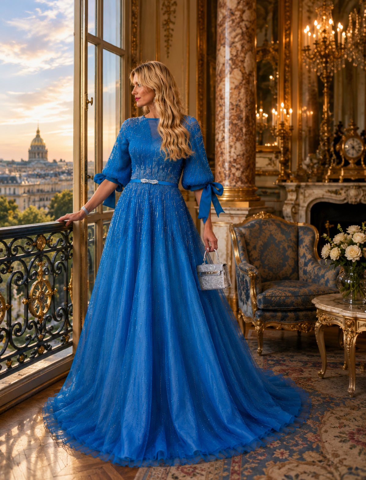 VESTIDO PREDRARIA COM ORGANZA