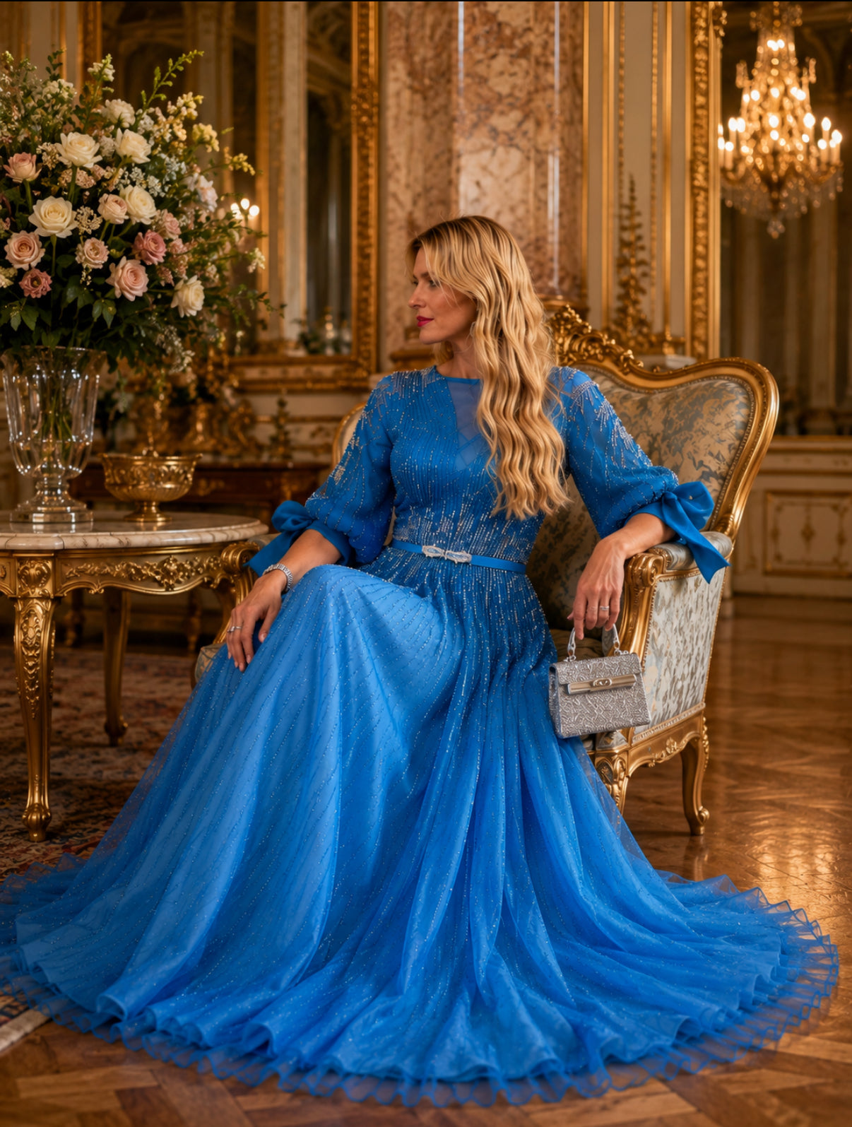 VESTIDO PREDRARIA COM ORGANZA