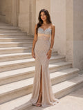 VESTIDO NUDE COM BRILHO