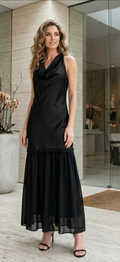 VESTIDO LONGO COM SAIA PRETA
