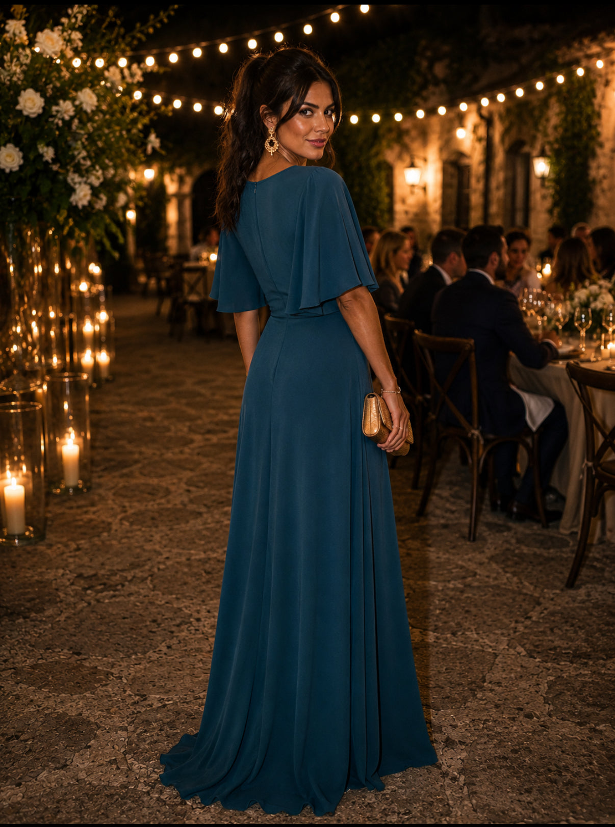 VESTIDO COM DRAPEADO NA FRENTE