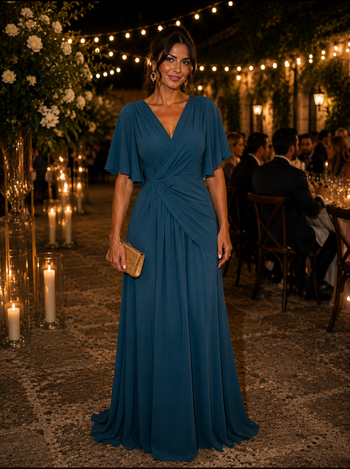 VESTIDO COM DRAPEADO NA FRENTE