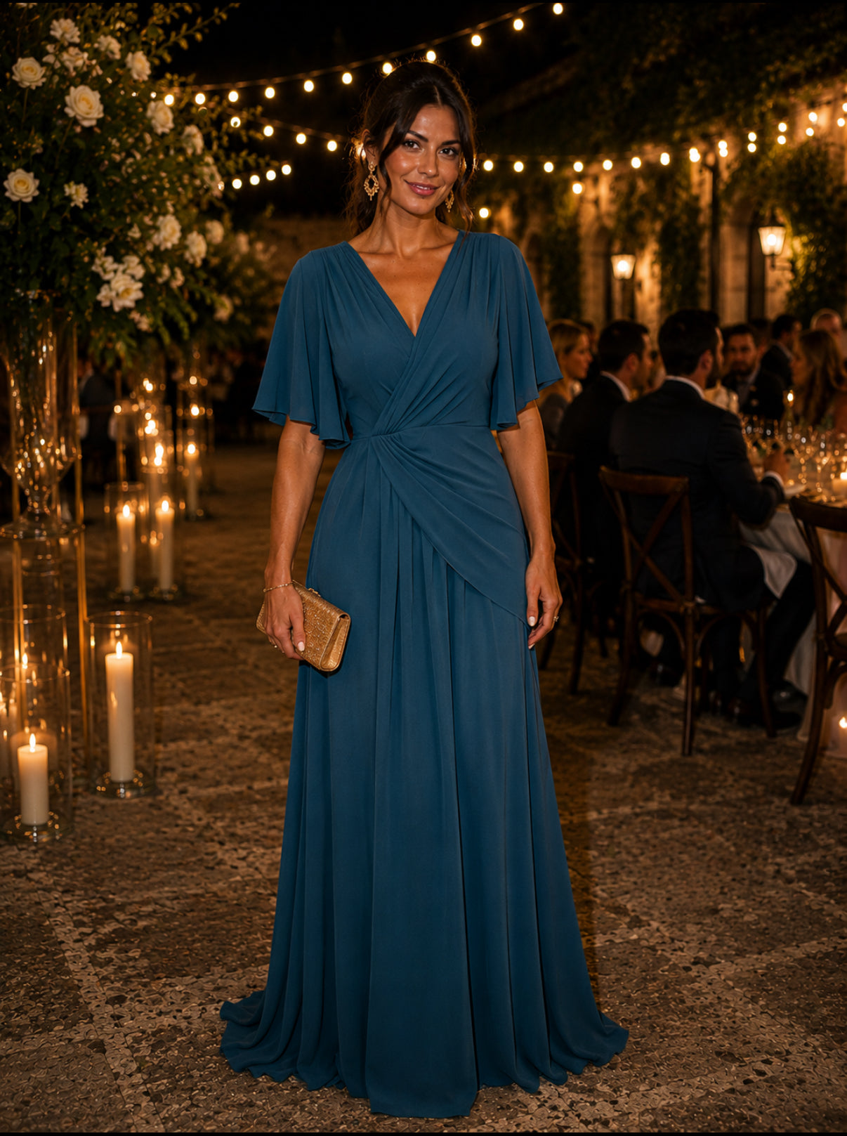VESTIDO COM DRAPEADO NA FRENTE