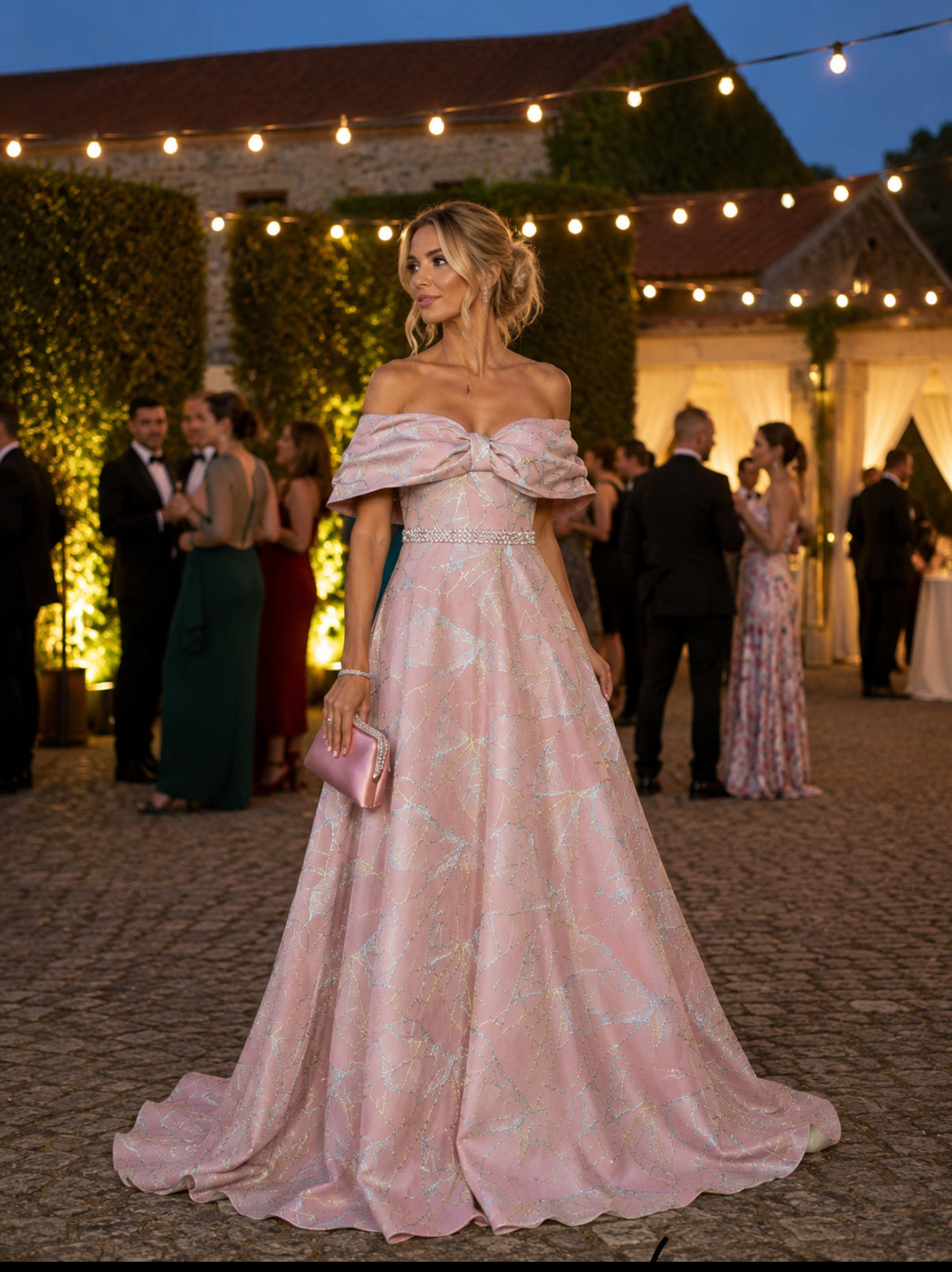 VESTIDO ROSA OMBRO A OMBRO