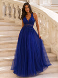 VESTIDO AZUL ROYAL COM BRILHO