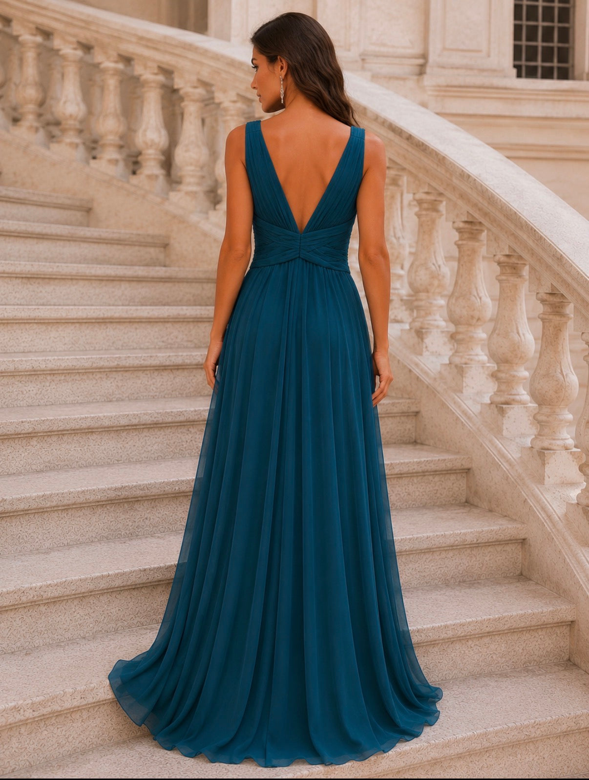 VESTIDO AZUL PETRÓLEO