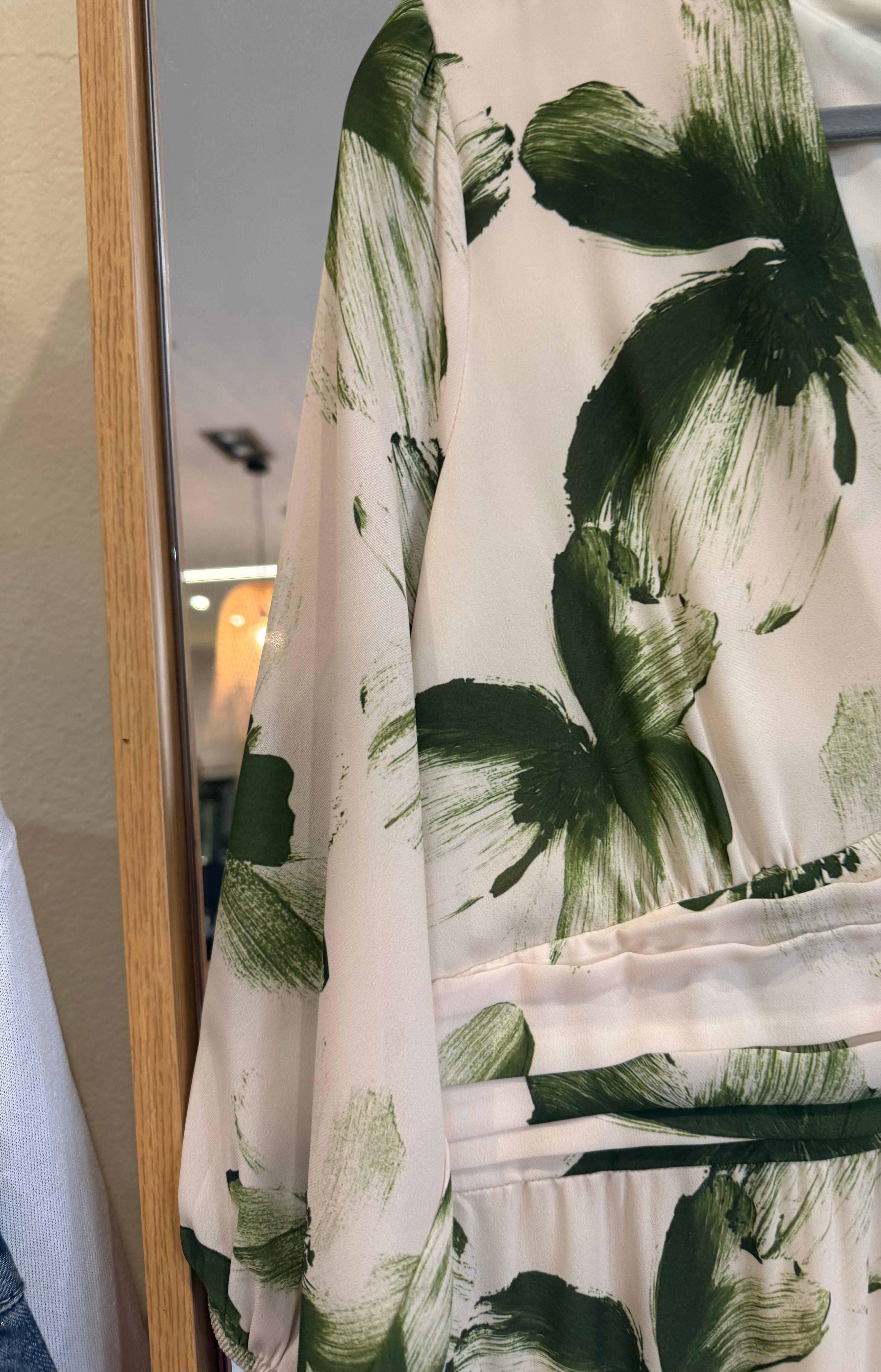 VESTIDO MIDI FLOR VERDE