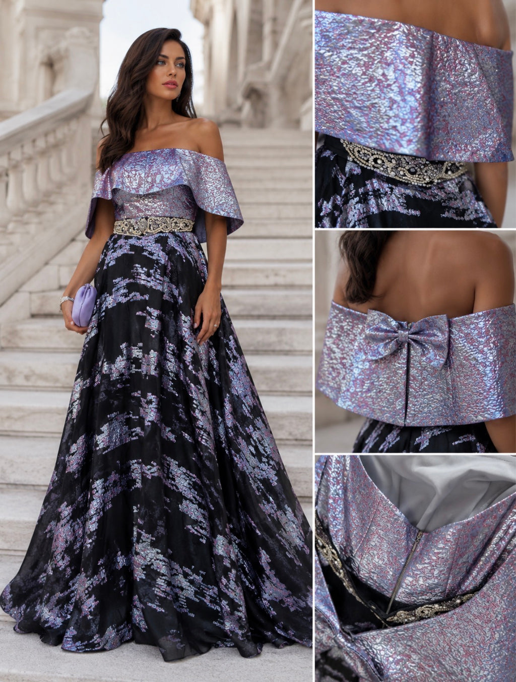 VESTIDO METALIZADO LILÁS