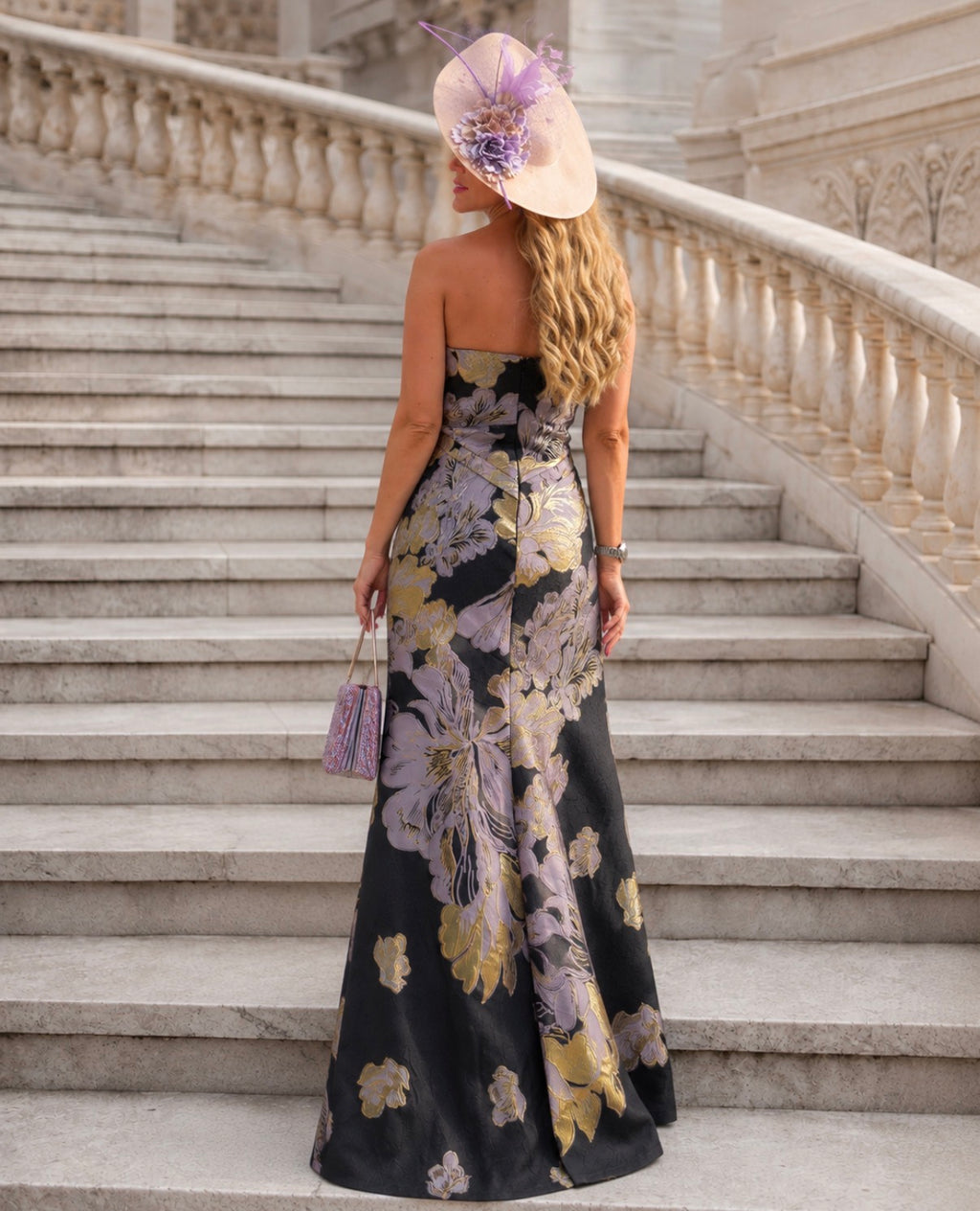 VESTIDO COMPRIDO PRETO FLORAL
