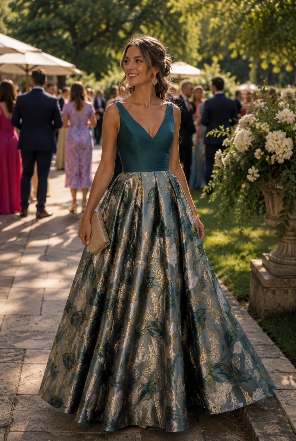 VESTIDO BRANCO E VERDE