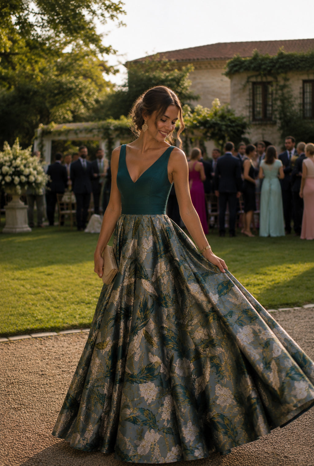 VESTIDO BRANCO E VERDE