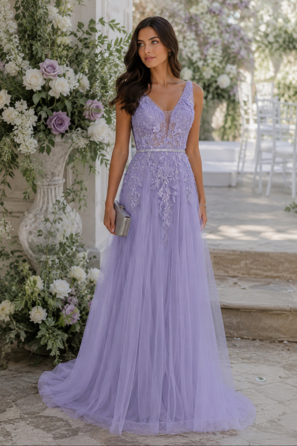 VESTIDO TULE COM BRILHOS