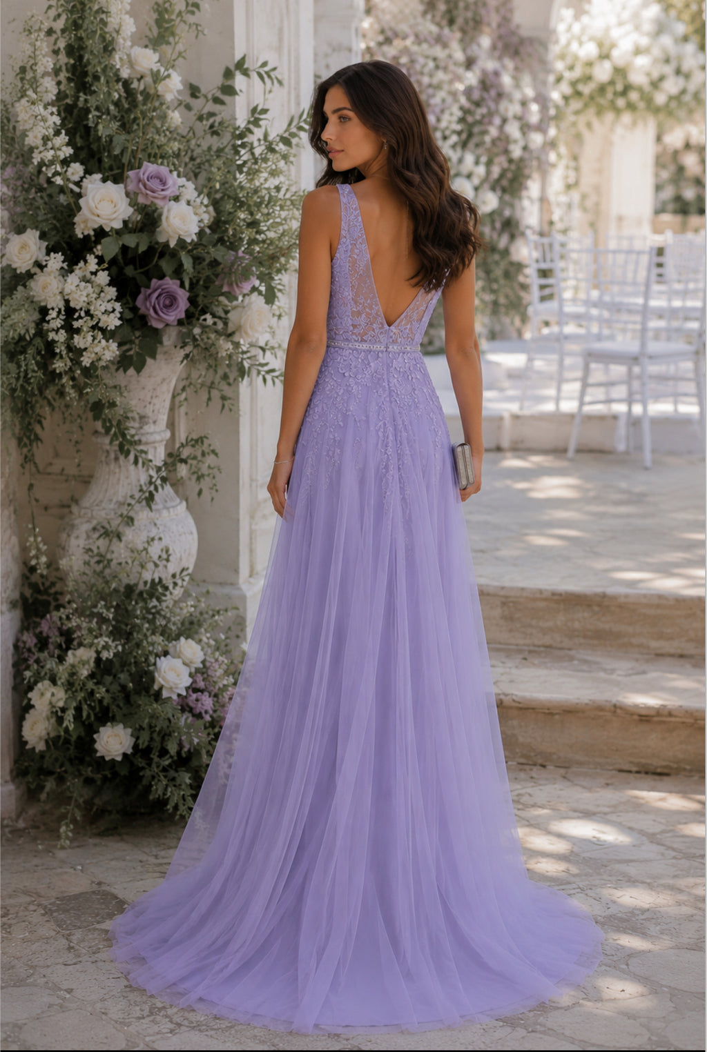 VESTIDO TULE COM BRILHOS