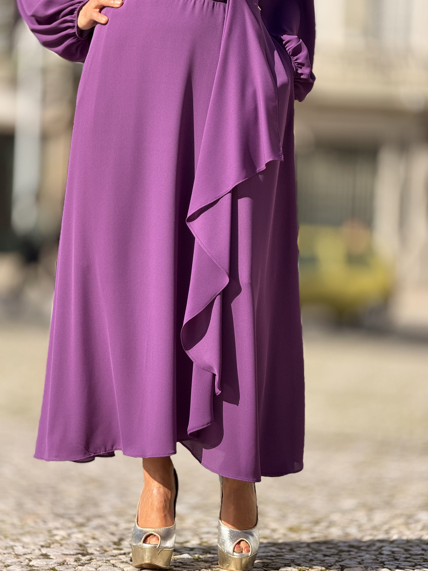Vestido cruzado e folho SILVINA CAMPOS