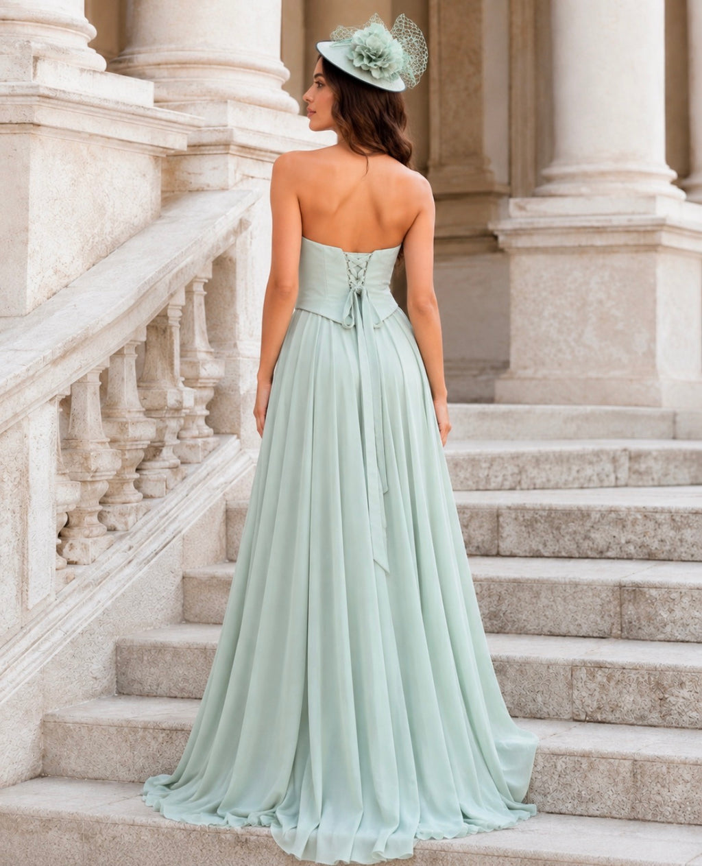 VESTIDO LONGO COM ECHARPE