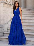 VESTIDO FOLHOS AZULÃO