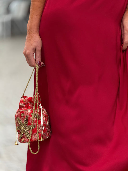 Bolsa tecido com bordado