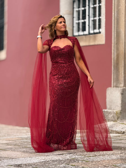 Vestido pérola e brilho