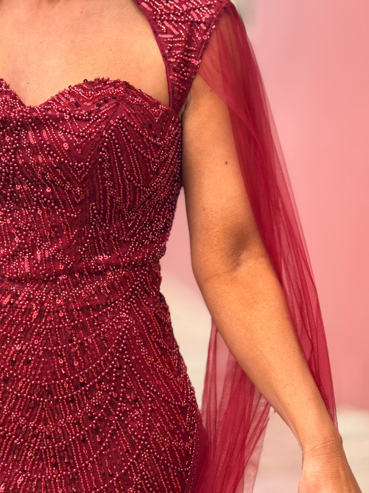 Vestido pérola e brilho