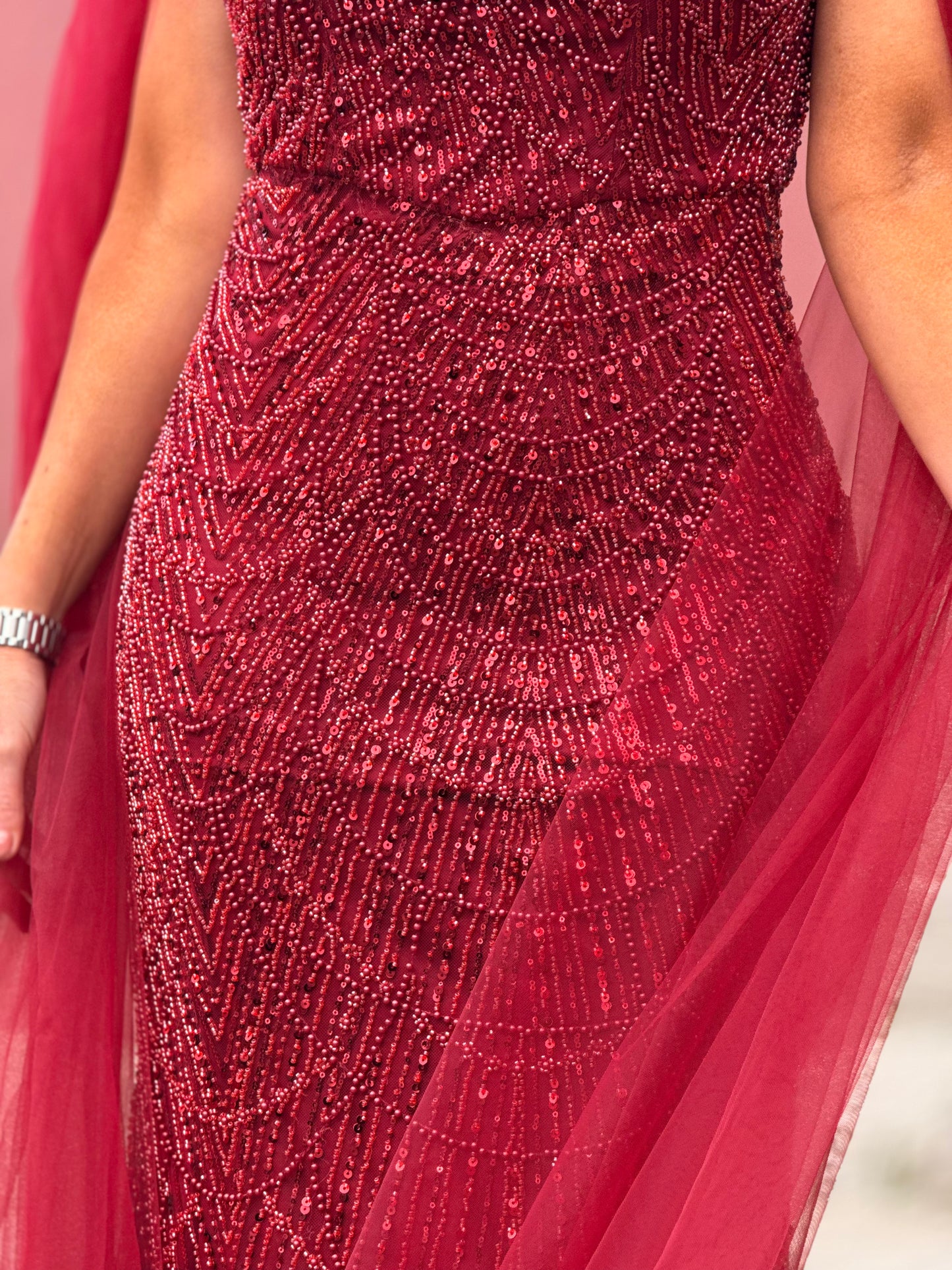 Vestido pérola e brilho