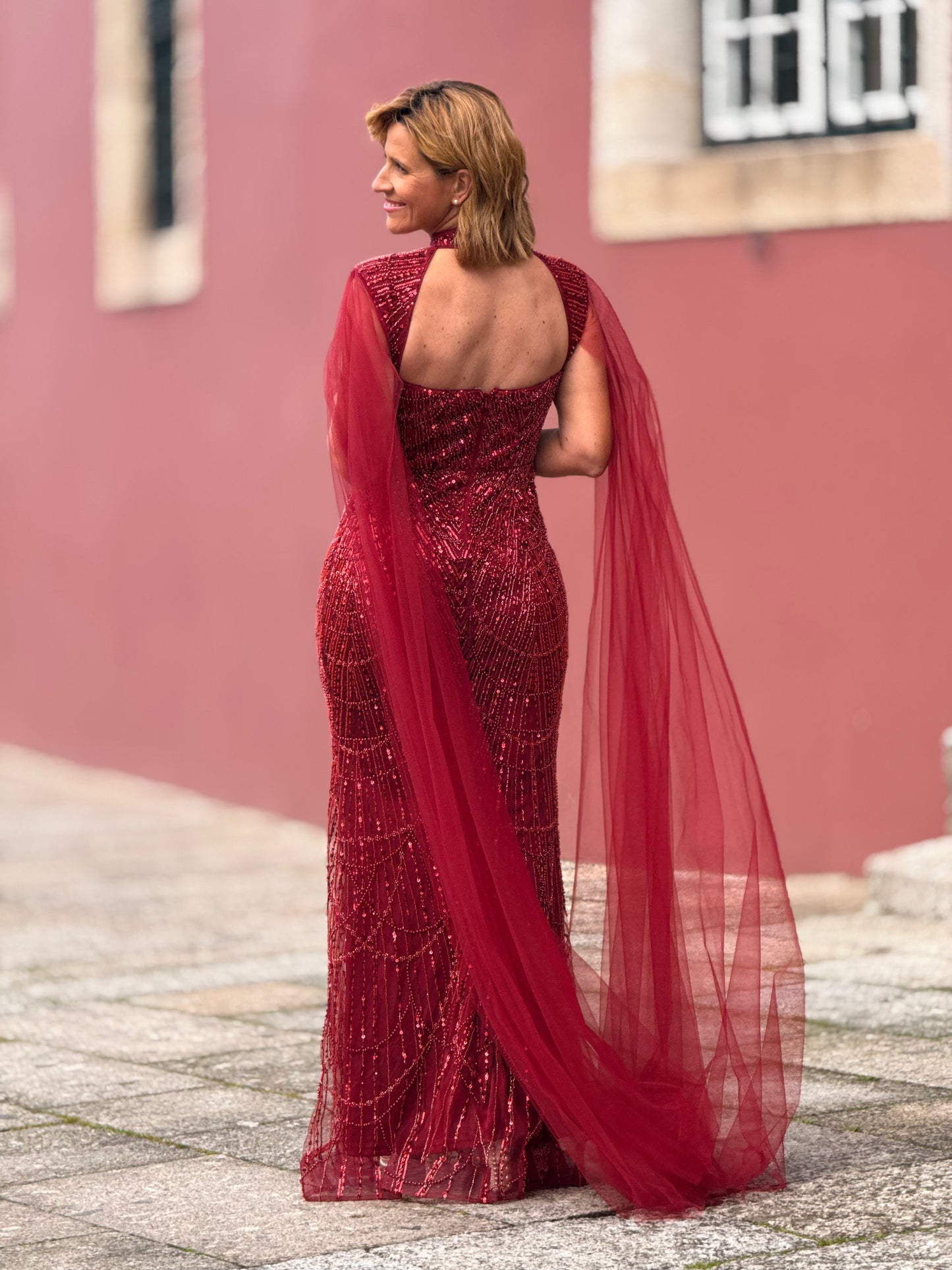 Vestido pérola e brilho