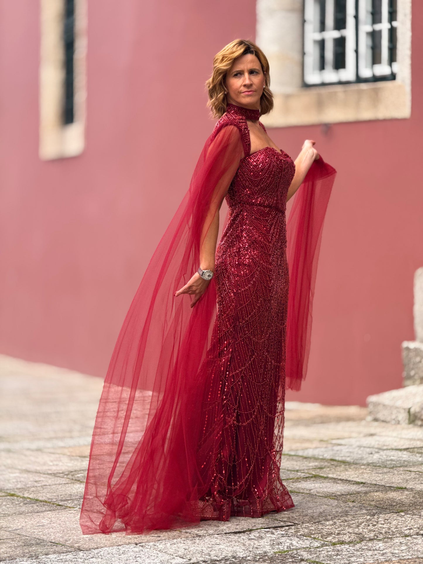 Vestido pérola e brilho