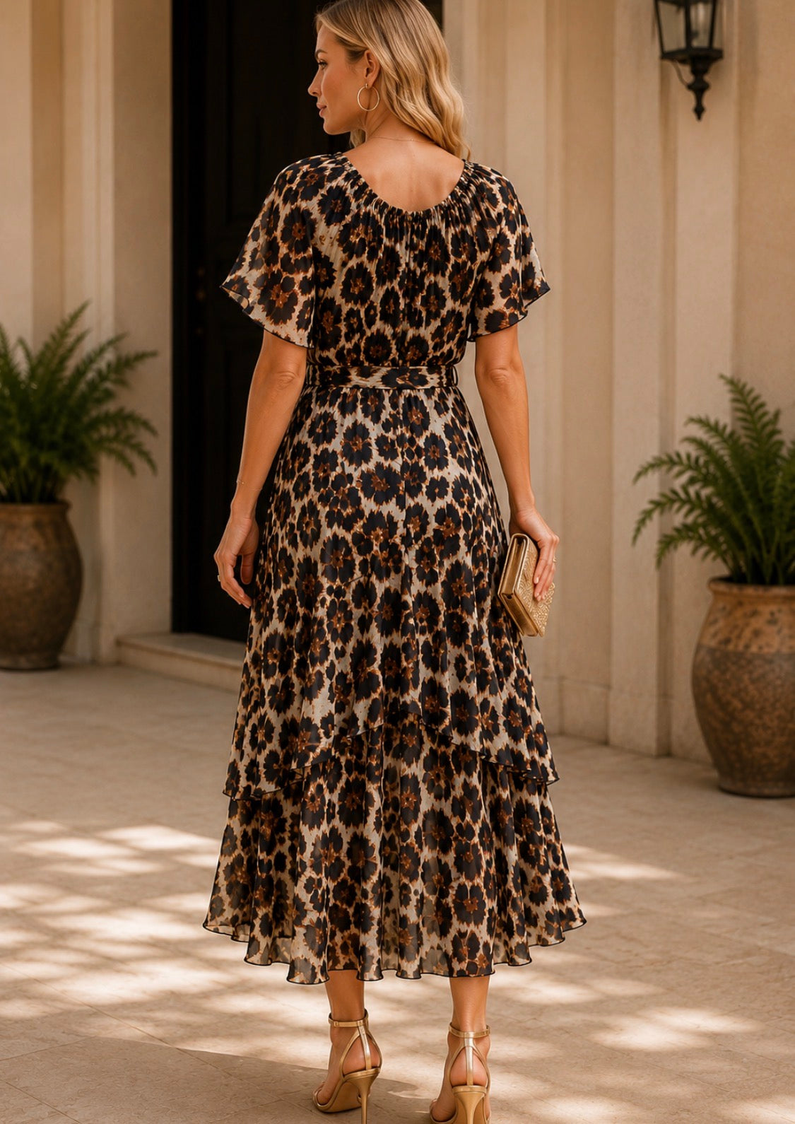 VESTIDO MIDI ANIMAL PRINT