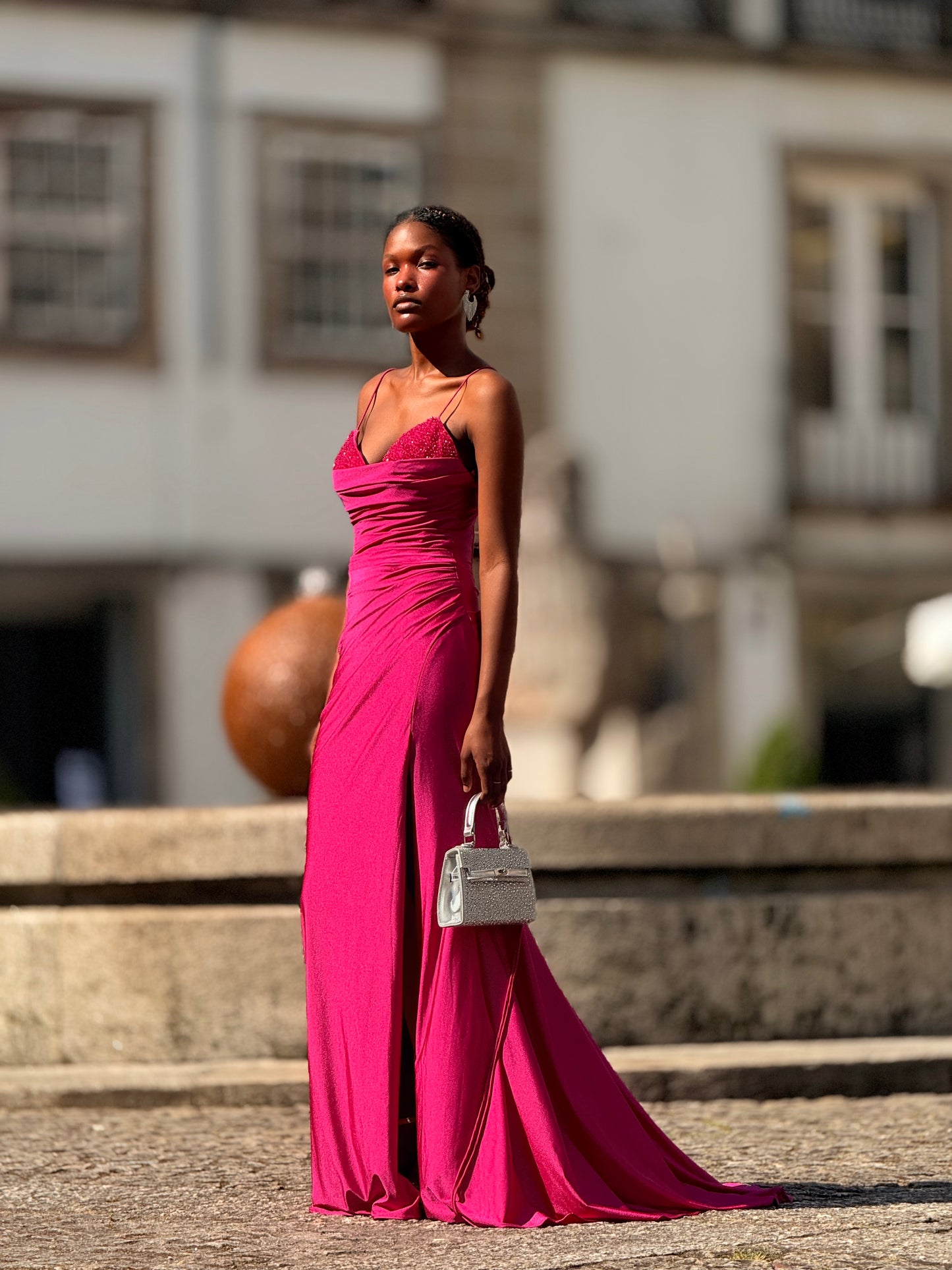 Vestido brilho na copa