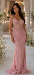 VESTIDO LONGO GLAMOUR ROSA