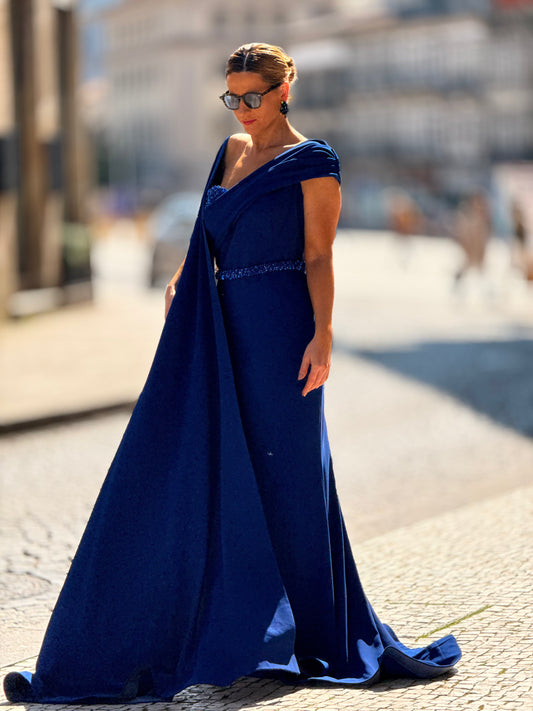 Vestido longo com missanga
