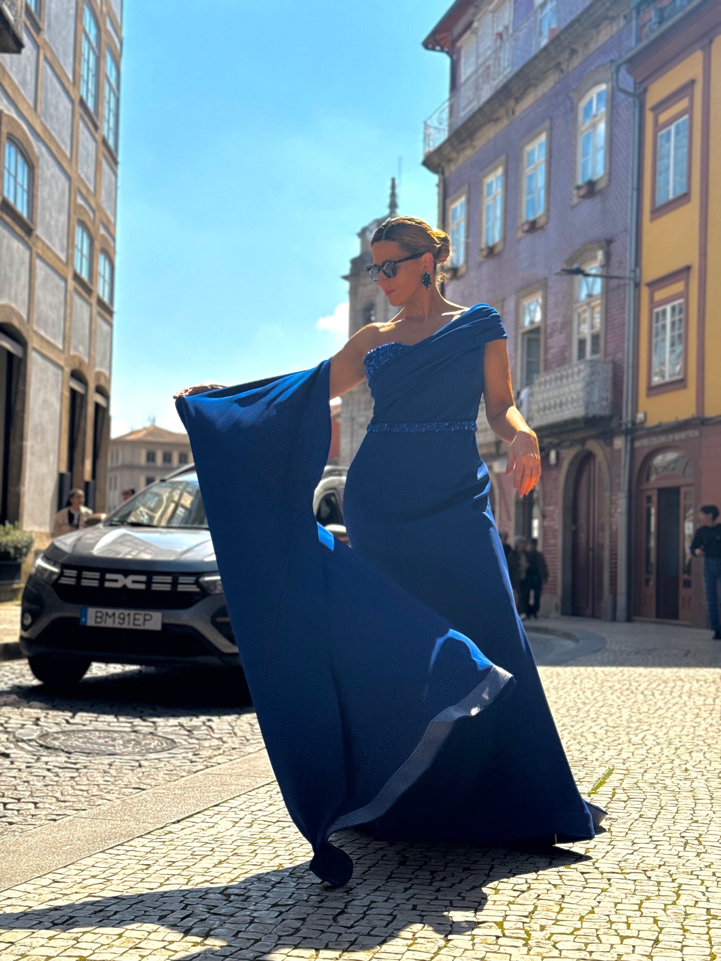 Vestido longo com missanga