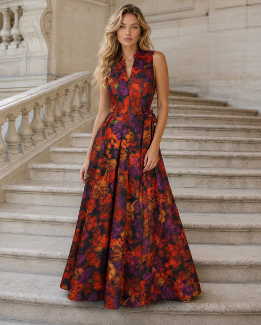 VESTIDO FLORAL COMPRIDO