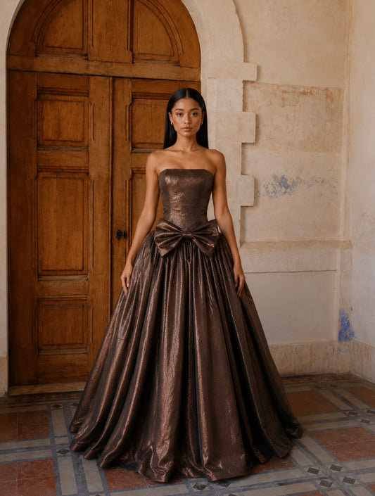 VESTIDO COMPRIDO METALIZADO