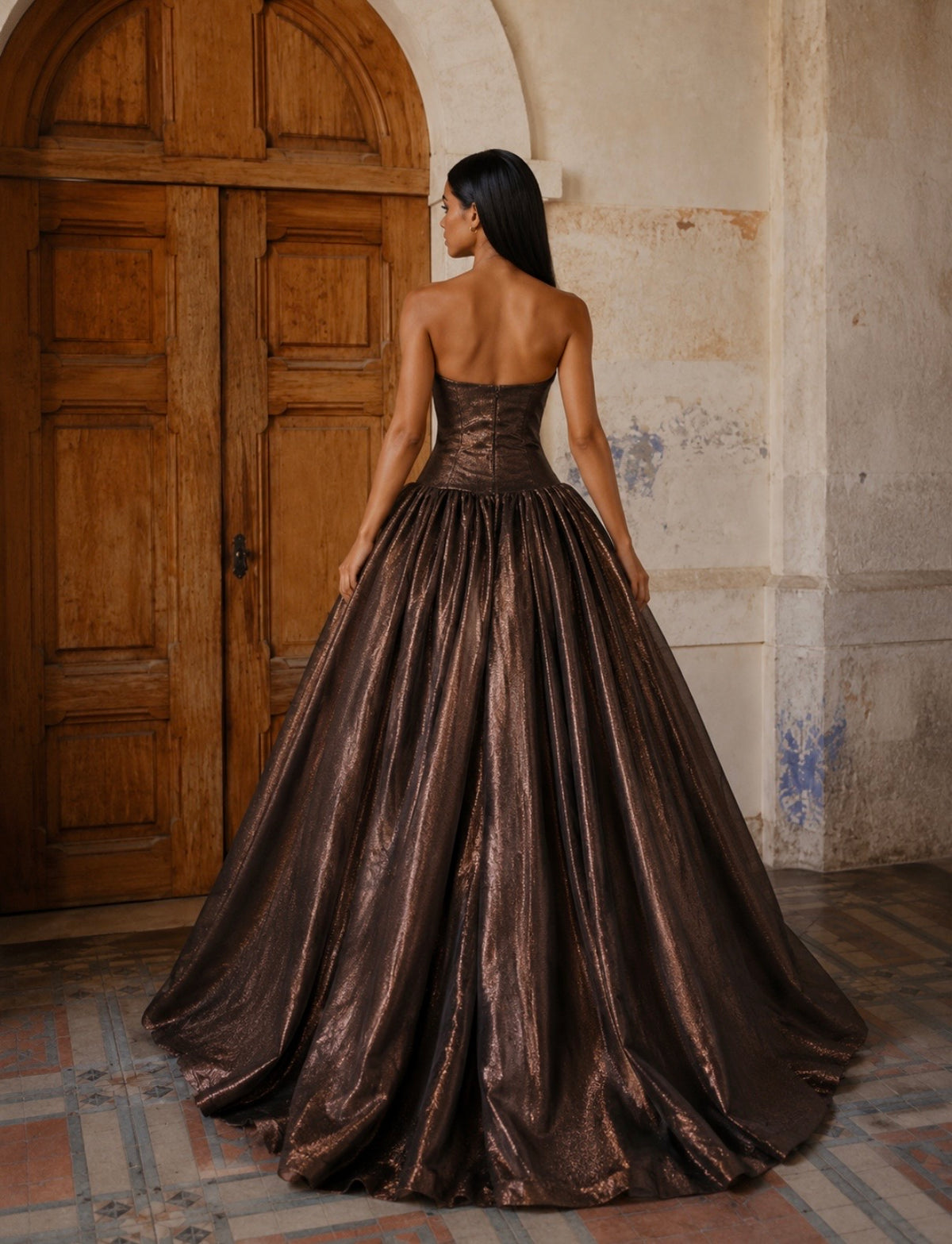 VESTIDO COMPRIDO METALIZADO