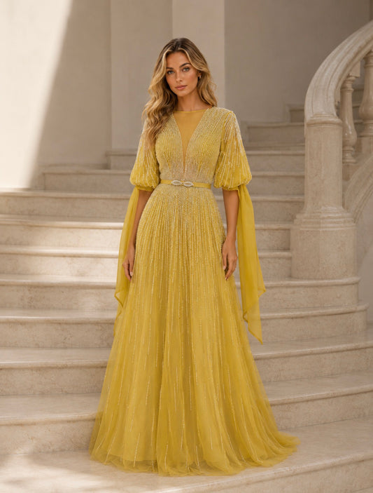 VESTIDO COMPRIDO AMARELO