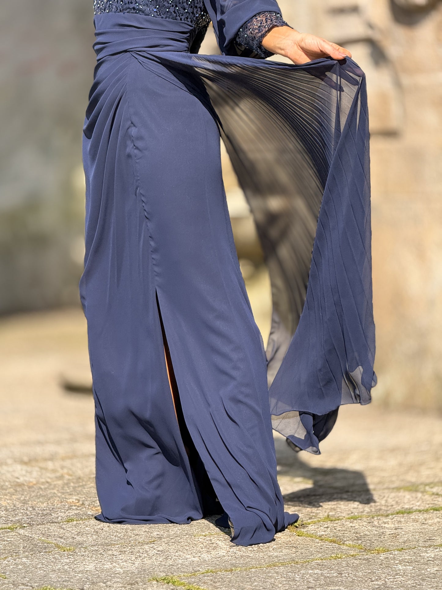 Vestido chiffon e missangas