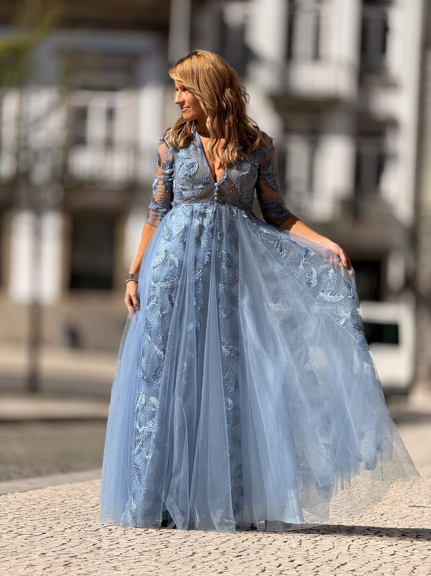 Vestido renda e transparência