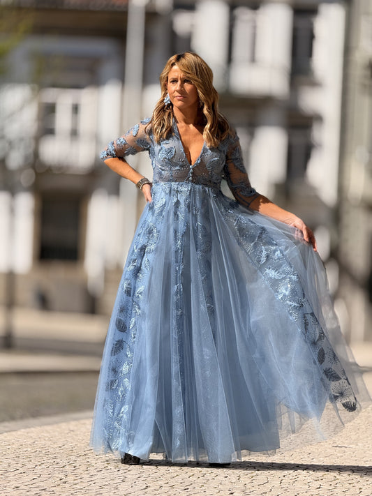 Vestido renda e transparência
