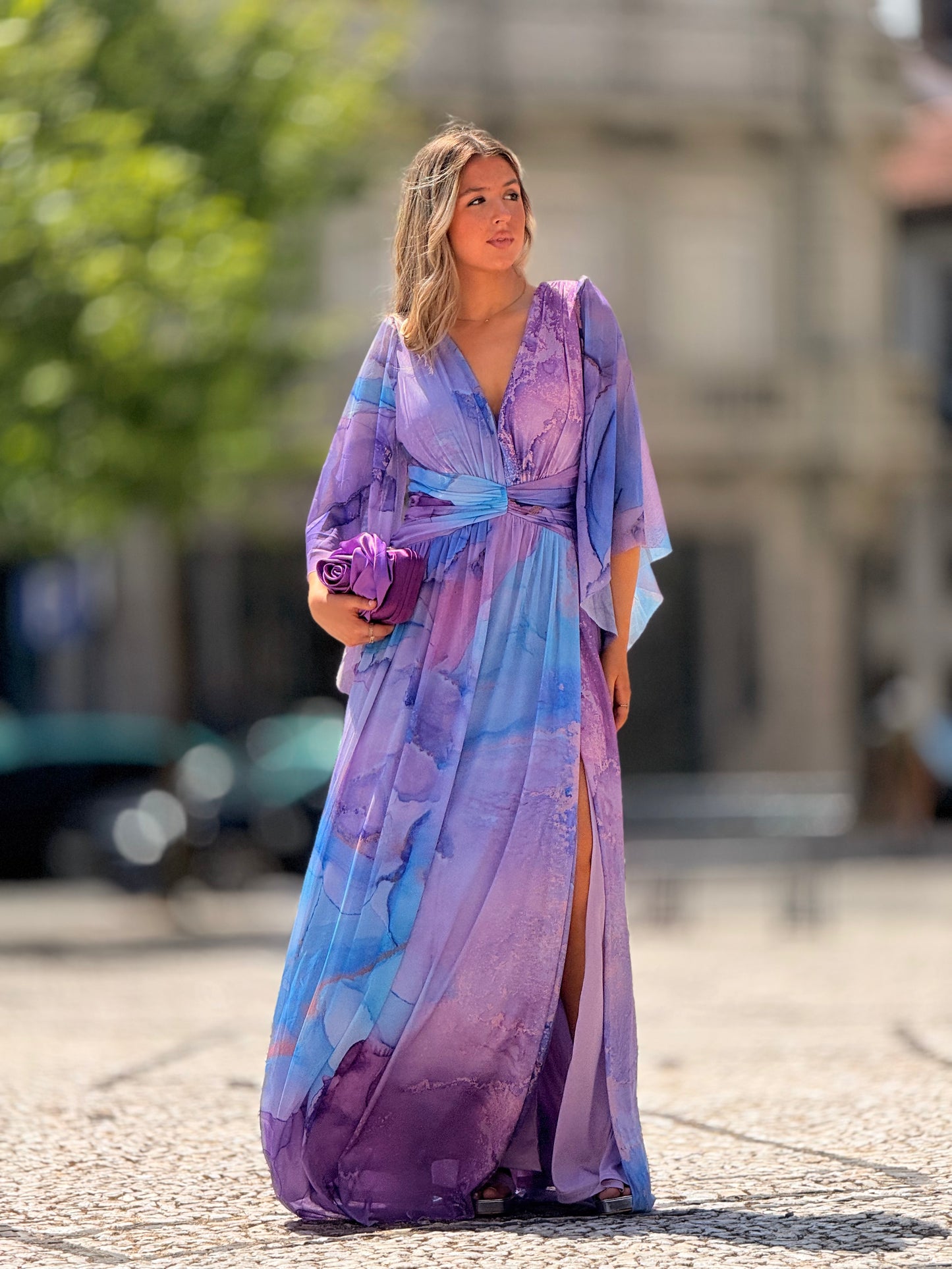 Vestido Tie Dye com manga