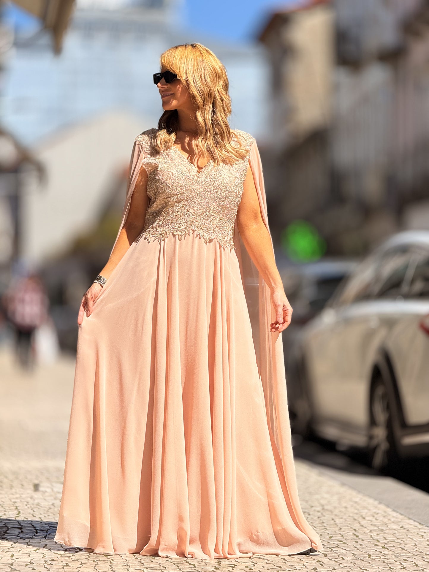 Vestido com manga
