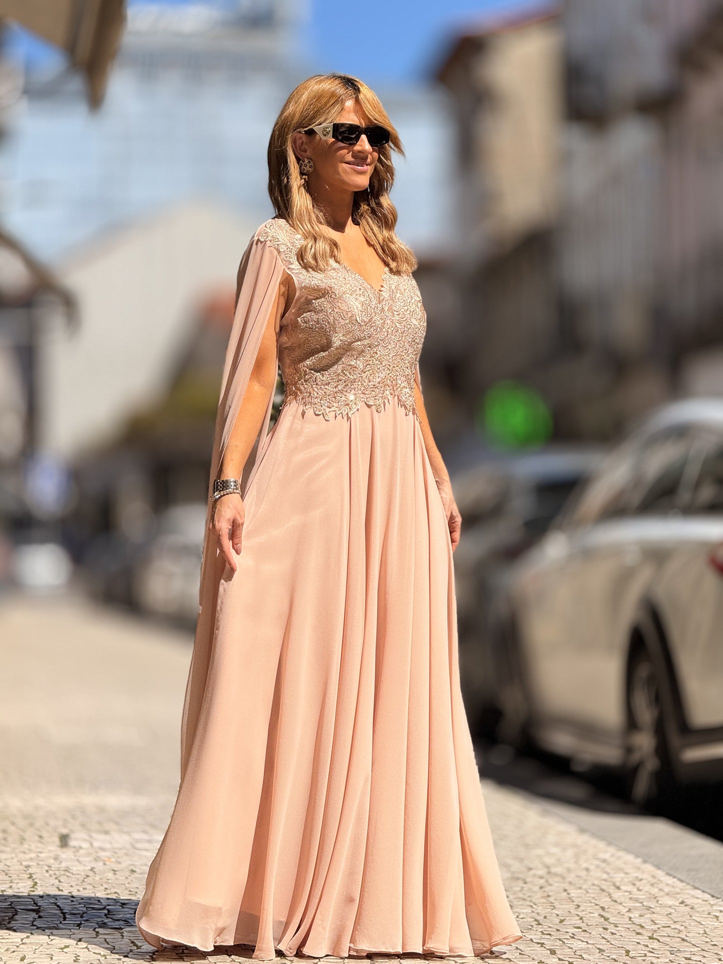 Vestido com manga
