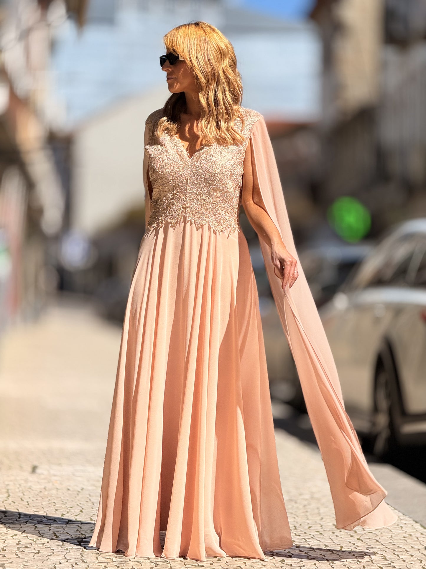 Vestido com manga