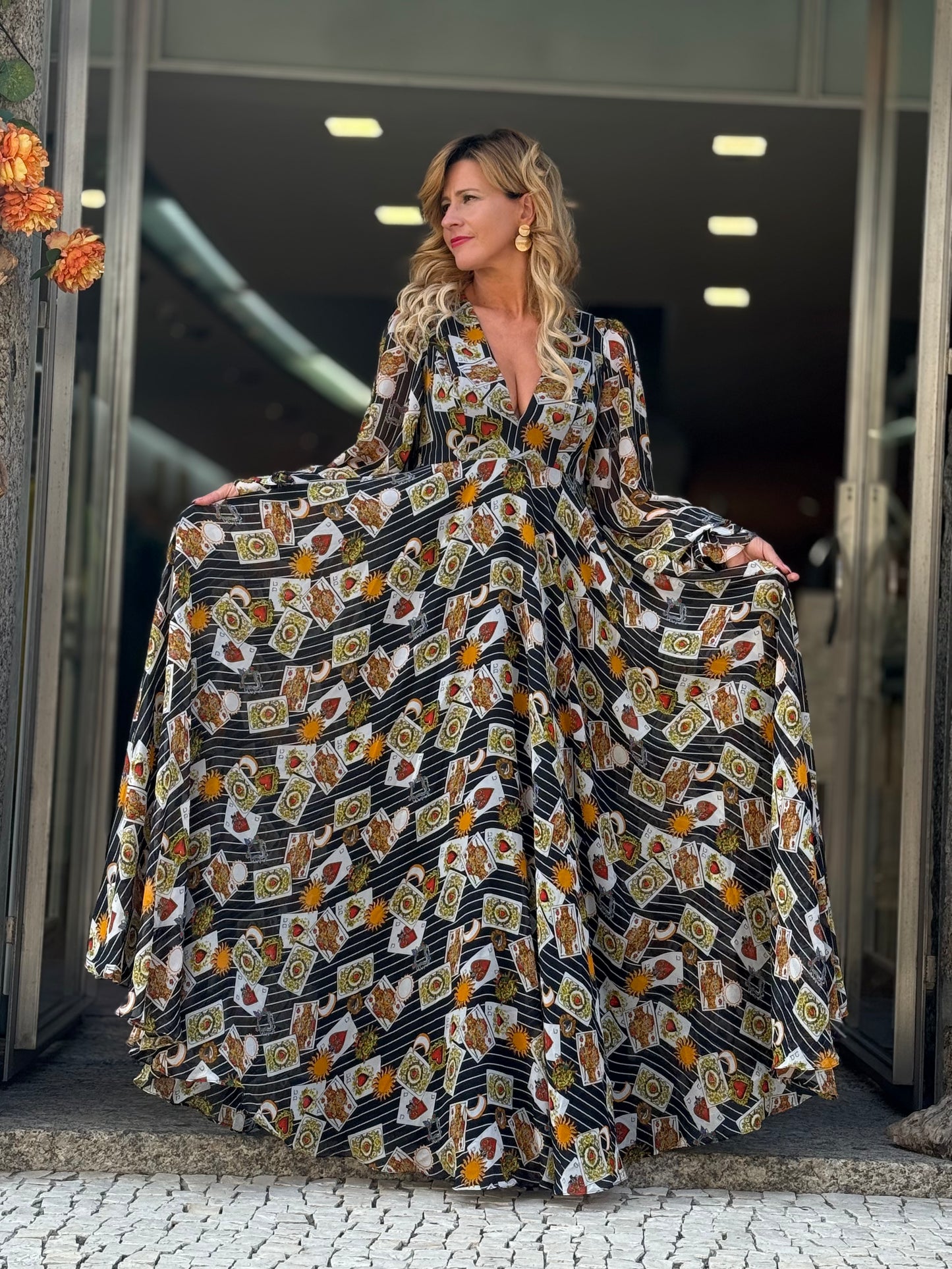 Vestido com padrões