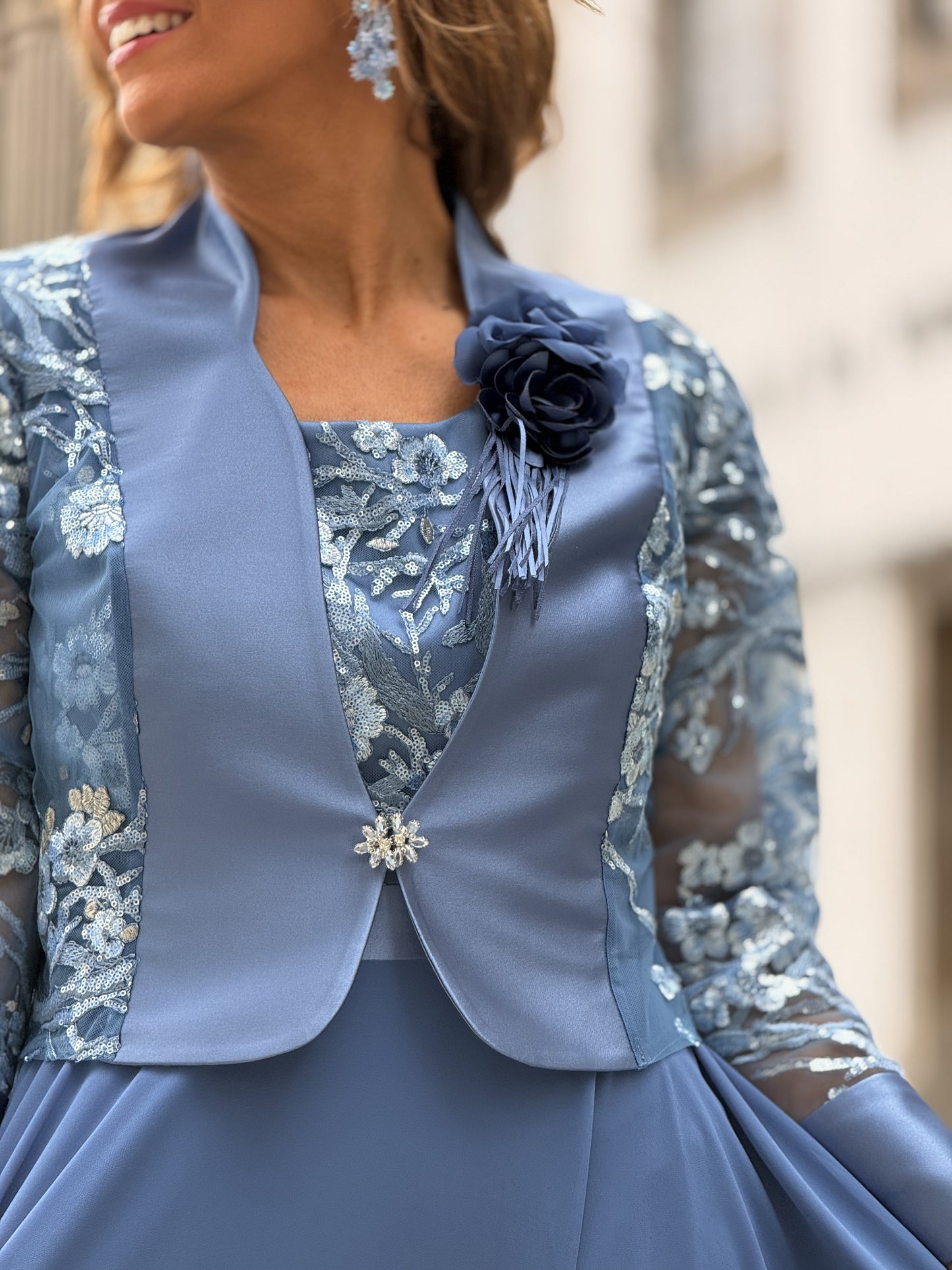 Conjunto vestido e blazer