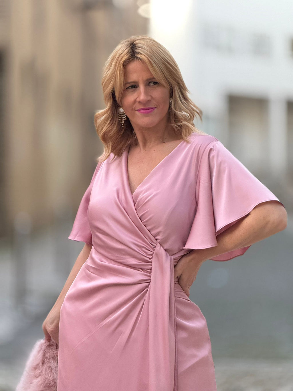 VESTIDO LONGO ROSA BEBÉ