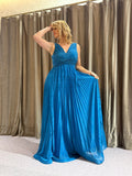 VESTIDO AZUL TURQUESA